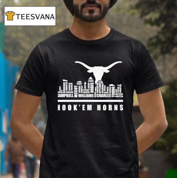 Texas Longhorns Hook Em Horns Skyline City T Shirt