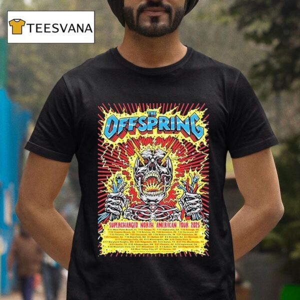 The Offspring Supercharged Tour For North America Tour Dates Featuring Skull Plug Electric Shock T Shirt