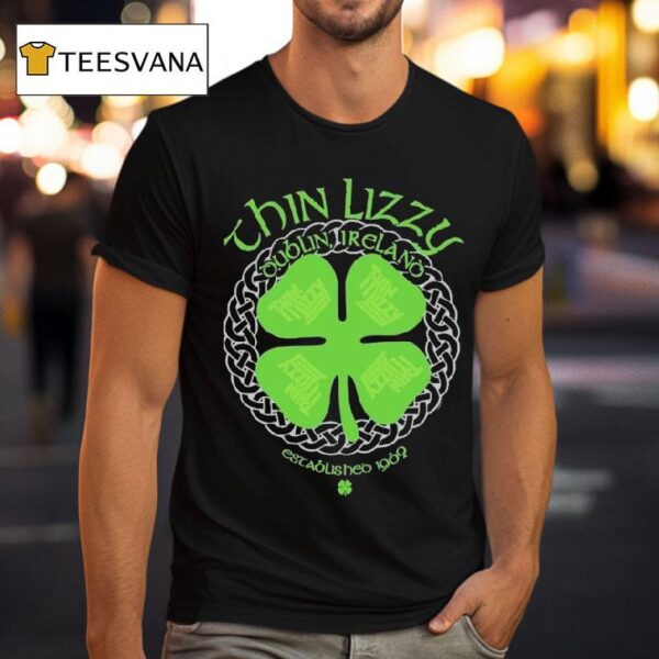 Thin Lizzy Dublin Ireland Celtic Shamrock T Shirt
