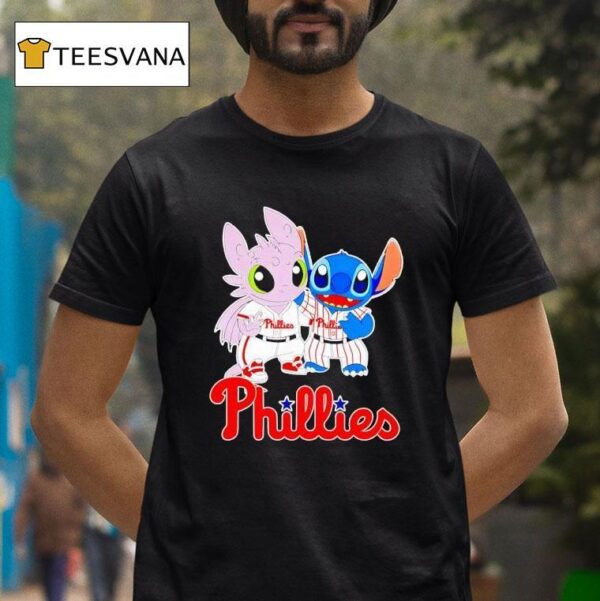 Toothless Night Fury And Stitch Philadelphia Phillies T Shirt