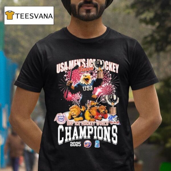 Usa Men S Ice Hockey Beats Sweden Switzerland Iihf Ice Hockey World Champions Mascot Trophy T Shirt