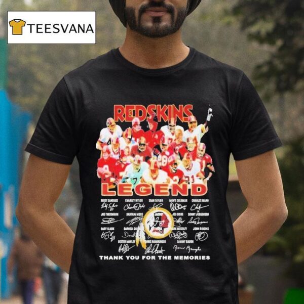 Washington Commanders Redskins Legend Thank You For The Memories Signatures T Shirt