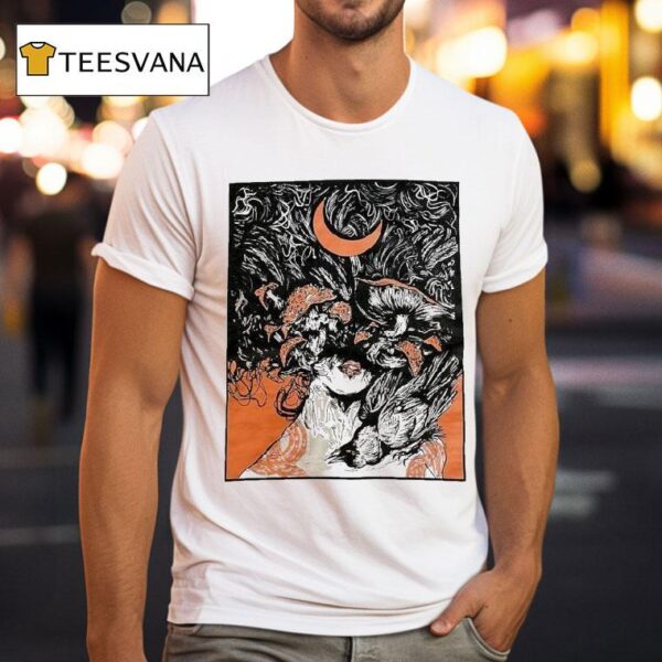 Wolfskulljack Mushroom Moon T Shirt