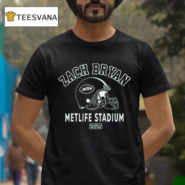 Zach Bryan X New York Jets Metlife Stadium Helme T Shirt