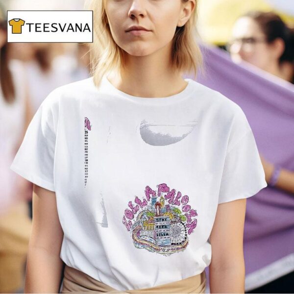 Lollapalooza Stay Safe Lolla Skyline Lineup T Shirt