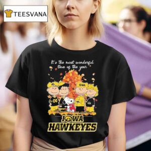 Snoopy And Friends The Peanuts Iowa Hawkeyes It S The Most Wonderful Time Of The Year T Shirt