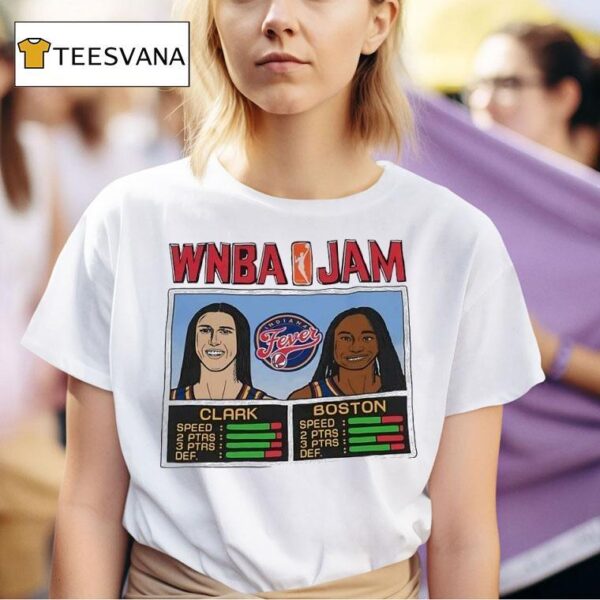 Wnba Jam Caitlin Clark And Aliyah Boston Indiana Fever Basktball T Shirt