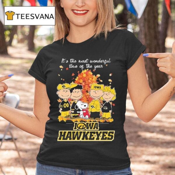 Snoopy And Friends The Peanuts Iowa Hawkeyes It S The Most Wonderful Time Of The Year T Shirt