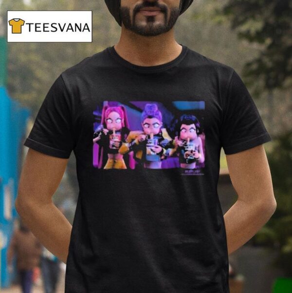Kpop Demon Hunters Mira Rumi And Zoey Eating Ramen Angrily T Shirt