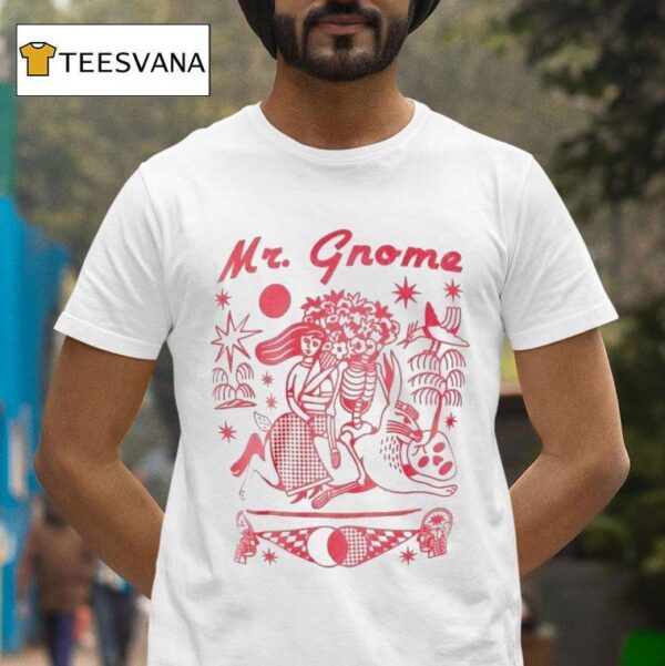 Mr Gnome Rabbit Ride Skeleton T Shirt