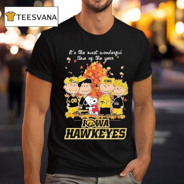 Snoopy And Friends The Peanuts Iowa Hawkeyes It S The Most Wonderful Time Of The Year T Shirt