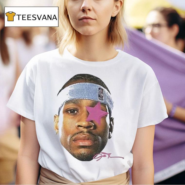  Allen Iverson Big Head Star Signature T Shirt