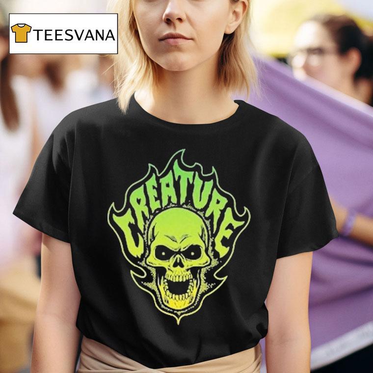  Bonehead Creature Flame Skull T Shirt