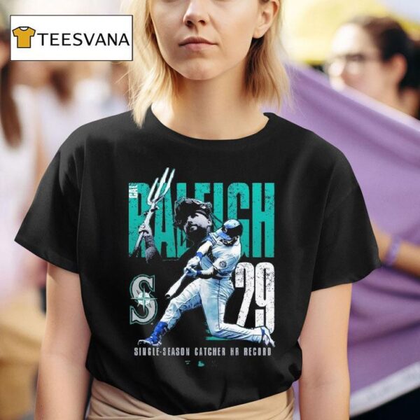 Cal Raleigh Seattle Mariners Single Season Catcher Home Run Record T Shirt