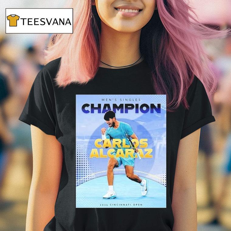  Carlos Alcaraz Tennis Spanish Claims First Cincinnati Open Men Singles Champions  T Shirt