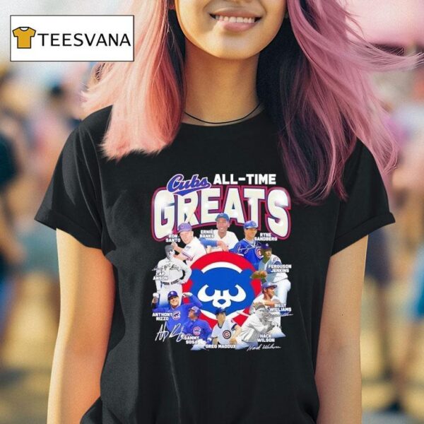 Chicago Cubs All Time Greats Legends Signatures T Shirt