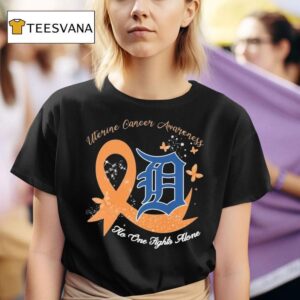Detroit Tigers Uterine Cancer Awareness No One Fights Alone T Shirt