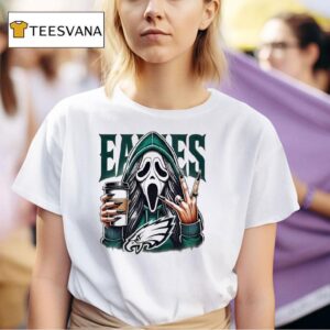 Ghostface Drinking Coffee Philadelphia Eagles T Shirt