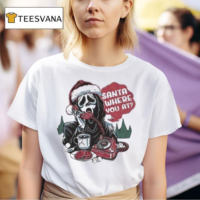  Ghostface Santa Where You At Christmas T Shirt