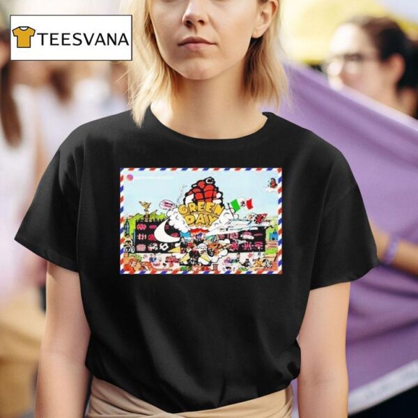 Green Day News Mexico Saviors Tour T Shirt