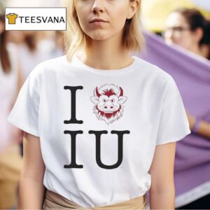 Indiana Hoosiers I Heart Iu Bison T Shirt