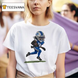 Jahmyr Gibbs Detroit Lions Fooyball Cartoon T Shirt