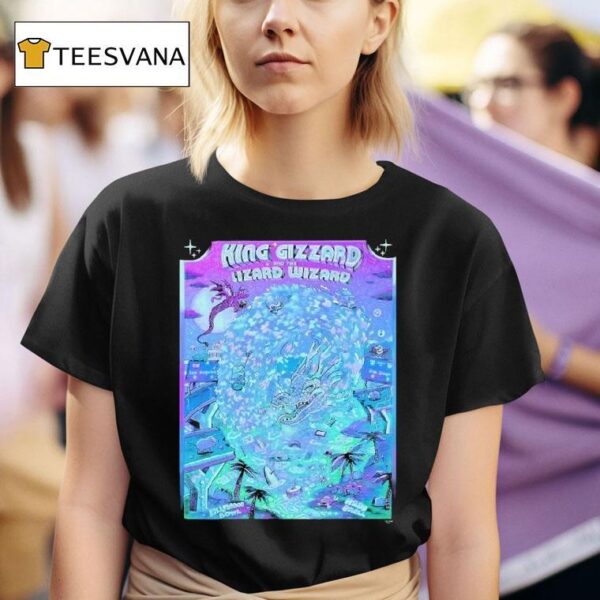 King Gizzard And The Lizard Wizard Los Angeles And San Diego Bootlegger On August And At Hollywood Bowl And Rady Shell Water Dragon T Shirt