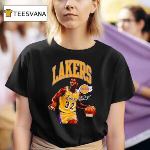Magic Johnson Los Angeles Lakers Basketball Signature T Shirt