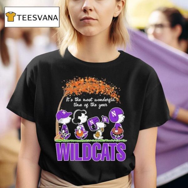 Snoopy The Peanuts Northwestern Wildcats It S The Most Wonderful Time Of The Year T Shirt