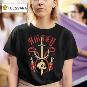 The Amity Affliction Banner Sword Skull T Shirt