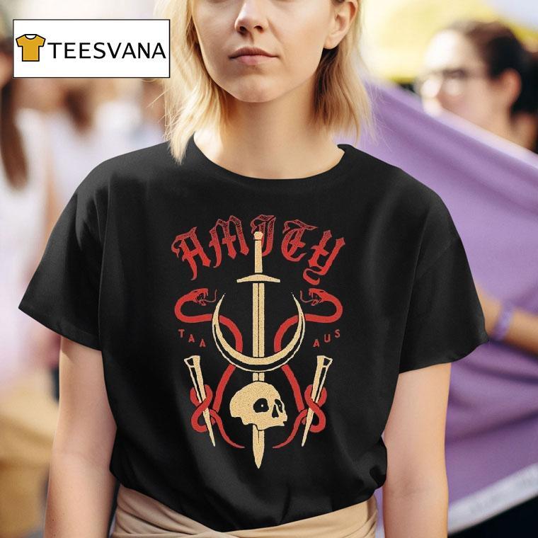  The Amity Affliction Banner Sword Skull T Shirt