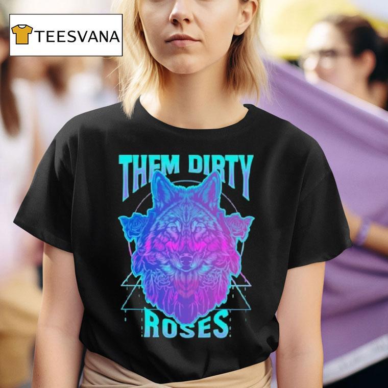 Them Dirty Roses Cosmic Wolf T Shirt