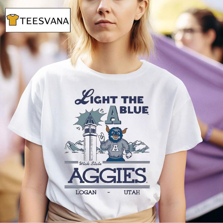  Utah State Aggies Light The Blue A Logan Masco T Shirt