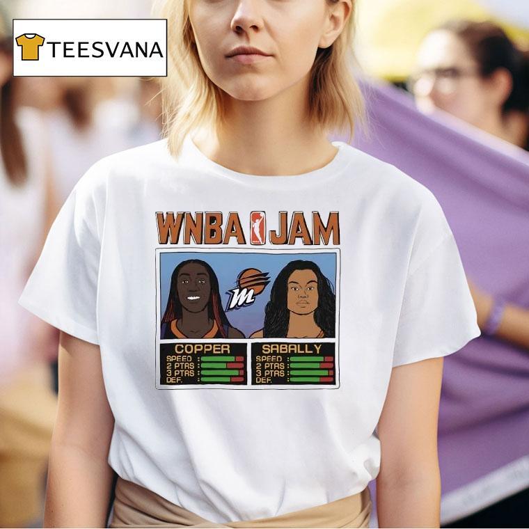 Wnba Jam Kahleah Copper And Satou Sabally Phoenix Mercury Basketball T Shirt