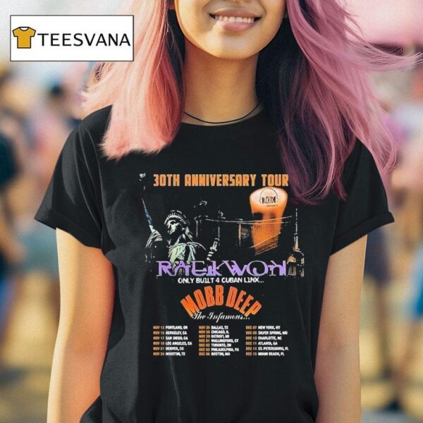 Wu Tang Clan Th Anniversary Tour Dates For November And December In Portland Or With Mobb Deep And Raekwon T Shirt