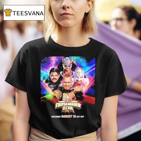 Wwe Triplemania Xxiii On Saturday August Th With Vikinggo Vs Mysterio Vs Dragon Lee Vs Americano For The Aaa Mega Championship T Shirt