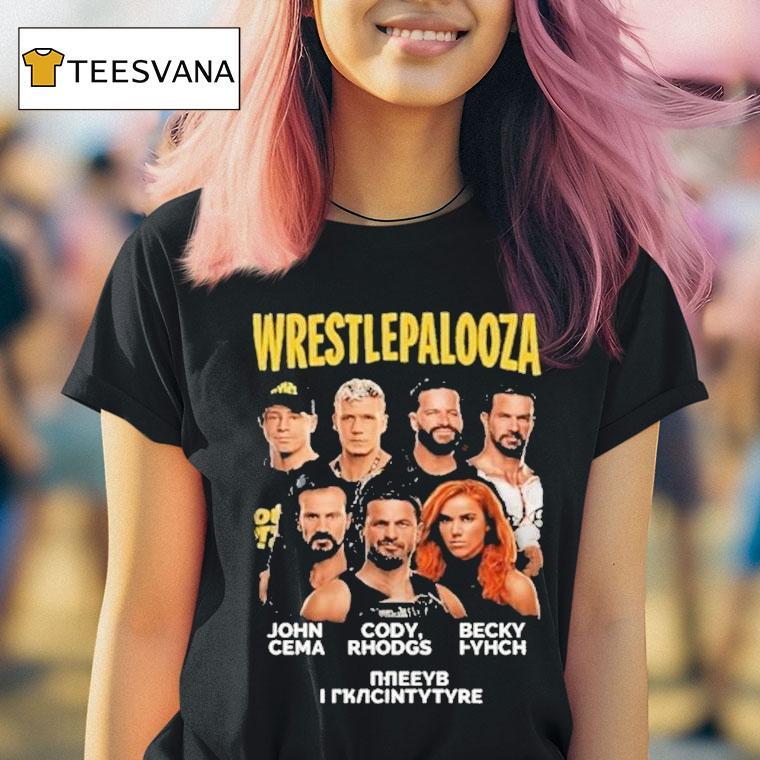  Wwe Wrestlepalooza  John Cena Cody Rhodgs And Becky Lynch Final Indianapolis T Shirt