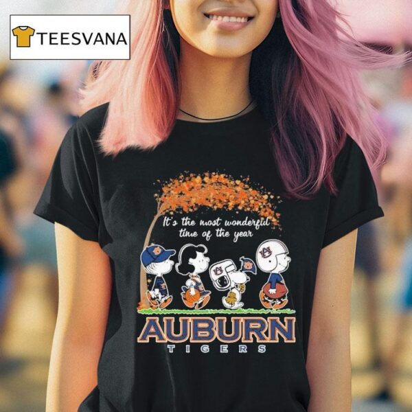 Auburn Tigers X Snoopy And The Peanuts It S The Most Wonderful Time Of The Year T Shirt