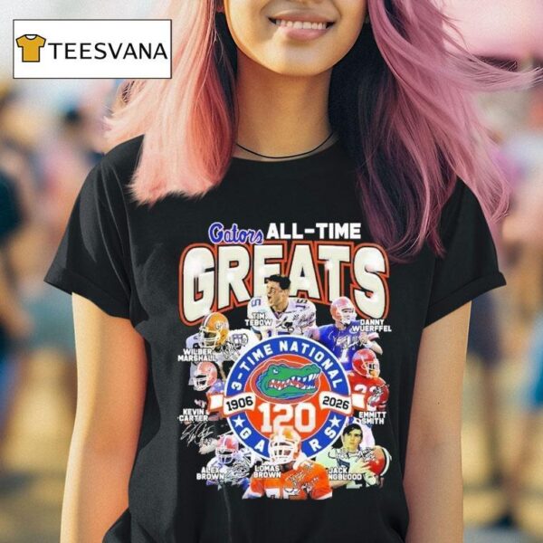 Florida Gators All Time Greats Time National Years T Shirt