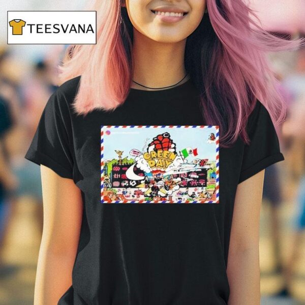 Green Day News Mexico Saviors Tour T Shirt