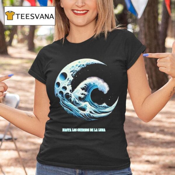 Mar Lara Sudadera Cuernos De La Luna Moon Waves T Shirt