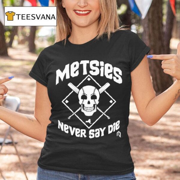 New York Mets Never Say Die Skull T Shirt