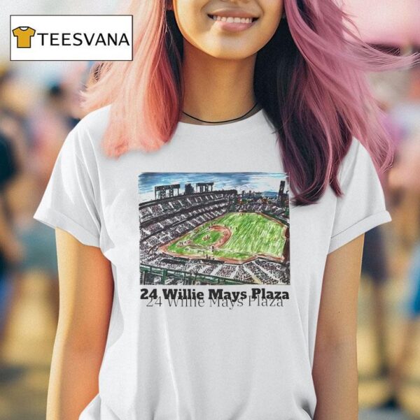 Oracle Park Sketch San Francisco Giants Willie Mays Plaza T Shirt