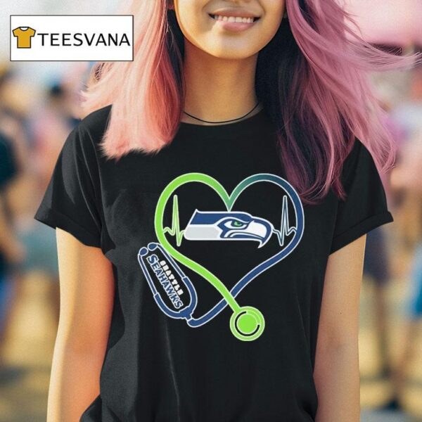 Seattle Seahawks Nurse Heartbeat Stethoscope T Shirt