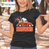 Snoopy And Woodstock Driving Car Cleveland Browns T Shirt