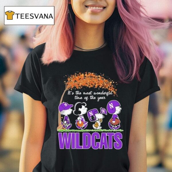 Snoopy The Peanuts Northwestern Wildcats It S The Most Wonderful Time Of The Year T Shirt
