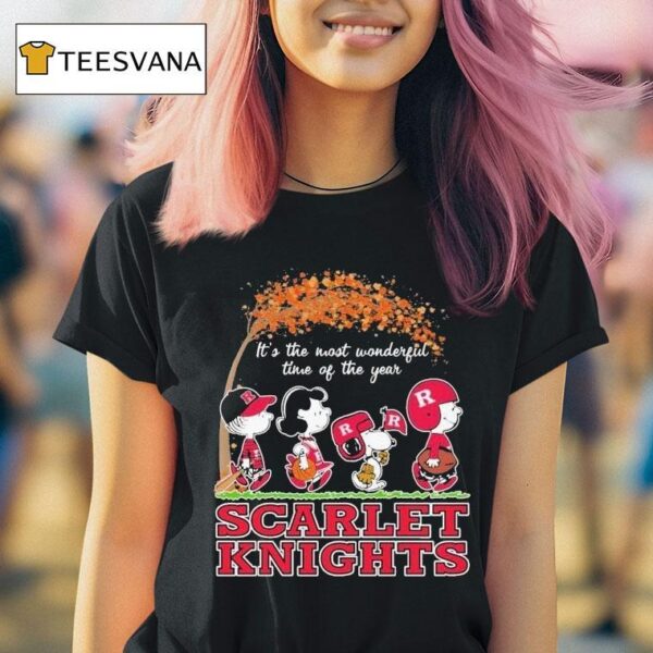 Snoopy The Peanuts Rutgers Scarlet Knights It S The Most Wonderful Time Of The Year T Shirt