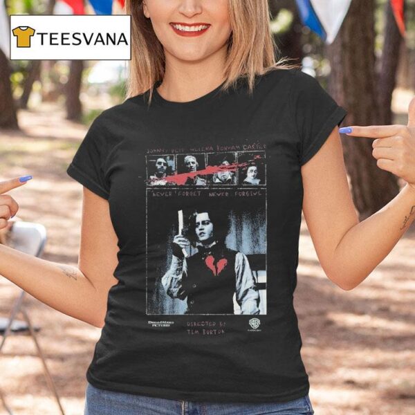 Sweeney Todd Dream Works Pictures Johnny Depp Helena Bonham Carter Never Forget Never Forgive T Shirt