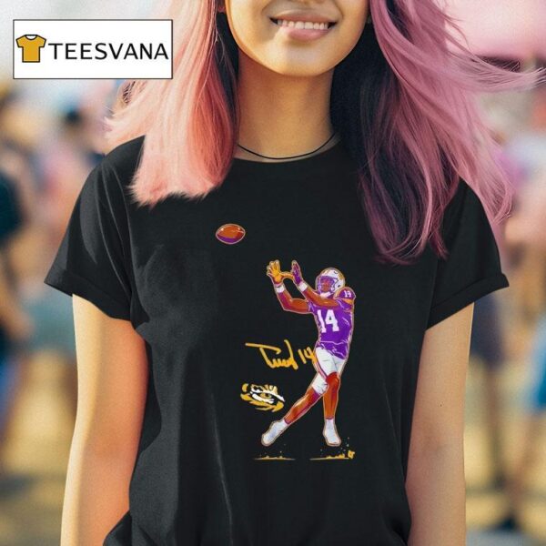 Treydez Green Lsu Tigers Superstar Pose Football T Shirt
