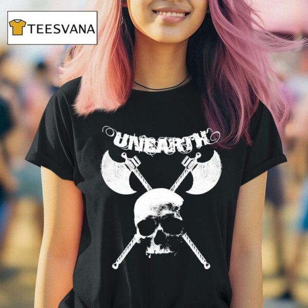 Unearth Boston Fucking Metal Skull Axe T Shirt